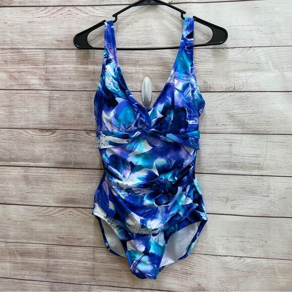 MAXINE OF HOLLYWOOD ONE PIECE SWIMSUIT IN BLUE - Picture 2 of 6